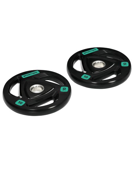 SPORTNOW Olympic Weight Set: Tri-Grip Rubber Barbell & 2 x 10kg Plates for Strength Training, Black A91-254V04BK - pic 89165 | FastDaddyshop