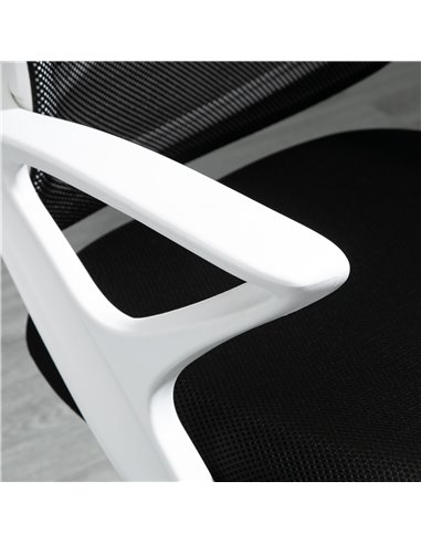 Vinsetto Office Chair Mesh Swivel Desk Chair with Lumbar Back Support Adjustable Height Armrests Black