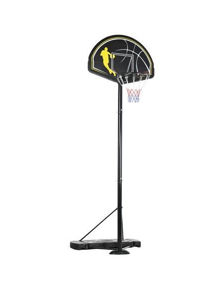 SPORTNOW 2.3-3m Basketball Hoop and Stand with High Strength PE Backboard and Weighted Base, Portable on Wheels A61-036V00BK - pic 89192 | FastDaddyshop