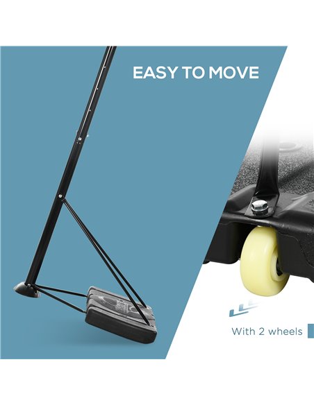 SPORTNOW 2.3-3m Basketball Hoop and Stand with High Strength PE Backboard and Weighted Base, Portable on Wheels A61-036V00BK - pic 89197 | FastDaddyshop