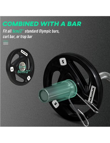 SPORTNOW Olympic Weight Plates: 2 x 5kg Tri-Grip Rubber Coated Plates with 5cm Holes, for Gym, Home & Strength Training A91-254V