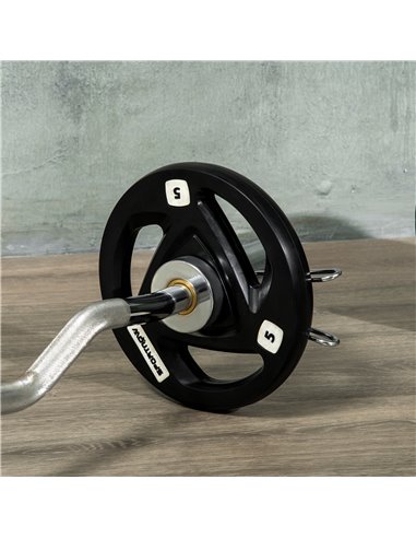 SPORTNOW Olympic Weight Plates: 2 x 5kg Tri-Grip Rubber Coated Plates with 5cm Holes, for Gym, Home & Strength Training A91-254V