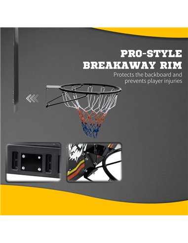 SPORTNOW Wall Mounted Basketball Hoop, Mini Basketball Hoop and Backboard for Kids and Adults, Outdoors and Indoors Door & Wall 