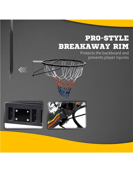 SPORTNOW Wall Mounted Basketball Hoop, Mini Basketball Hoop and Backboard for Kids and Adults, Outdoors and Indoors Door & Wall  - pic 89215 | FastDaddyshop