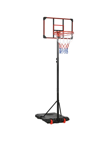 SPORTNOW Height Adjustable Basketball Hoop and Stand for Kids with Sturdy Backboard and Weighted Base, Portable on Wheels, 1.8-2 - pic 89228 | FastDaddyshop
