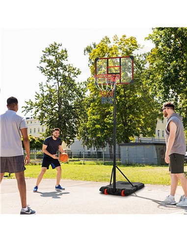 SPORTNOW Height Adjustable Basketball Hoop and Stand for Kids with Sturdy Backboard and Weighted Base, Portable on Wheels, 1.8-2