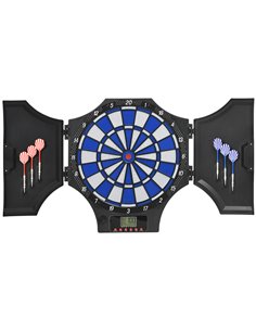 SPORTNOW Electronic Dartboard Set w/ 31 Games for 8 Players, Dart Board Set w/ Cabinet, 6 Soft Darts & Spare Tips, LCD Scoring I