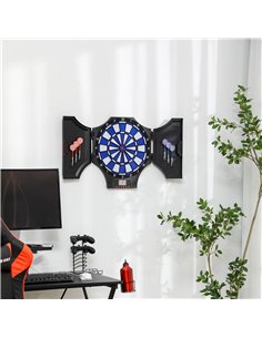 SPORTNOW Electronic Dartboard Set w/ 31 Games for 8 Players, Dart Board Set w/ Cabinet, 6 Soft Darts & Spare Tips, LCD Scoring I 2