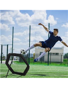 SPORTNOW Football Training Rebounder Net, 5 Adjustable Angles, Foldable Kickback Target Goal for Indoor & Outdoor Play, Blue A62 2