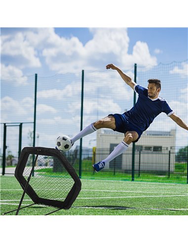 SPORTNOW Football Training Rebounder Net, 5 Adjustable Angles, Foldable Kickback Target Goal for Indoor & Outdoor Play, Blue A62