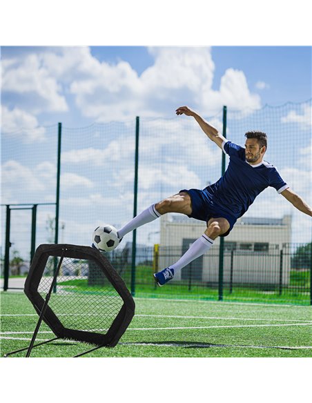 SPORTNOW Football Training Rebounder Net, 5 Adjustable Angles, Foldable Kickback Target Goal for Indoor & Outdoor Play, Blue A62 - pic 89256 | FastDaddyshop