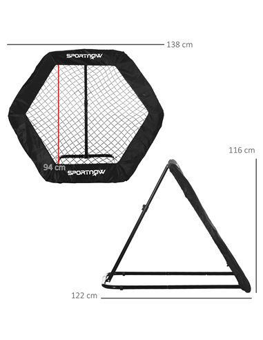 SPORTNOW Football Training Rebounder Net, 5 Adjustable Angles, Foldable Kickback Target Goal for Indoor & Outdoor Play, Blue A62