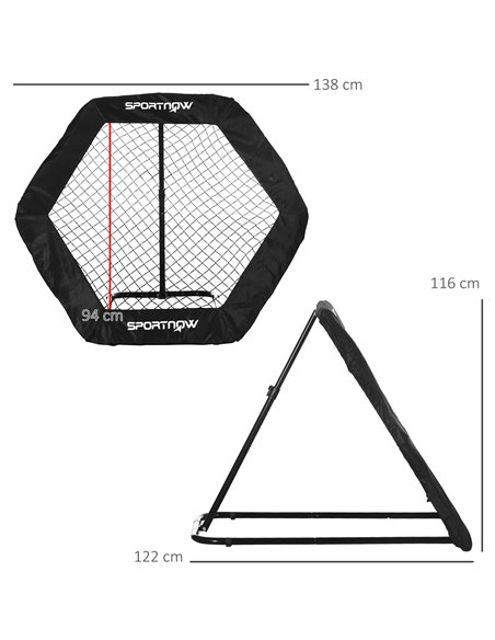 SPORTNOW Football Training Rebounder Net, 5 Adjustable Angles, Foldable Kickback Target Goal for Indoor & Outdoor Play, Blue A62 - pic 89257 | FastDaddyshop