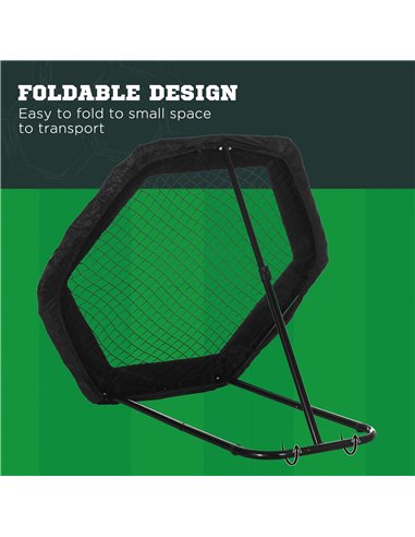 SPORTNOW Football Training Rebounder Net, 5 Adjustable Angles, Foldable Kickback Target Goal for Indoor & Outdoor Play, Blue A62