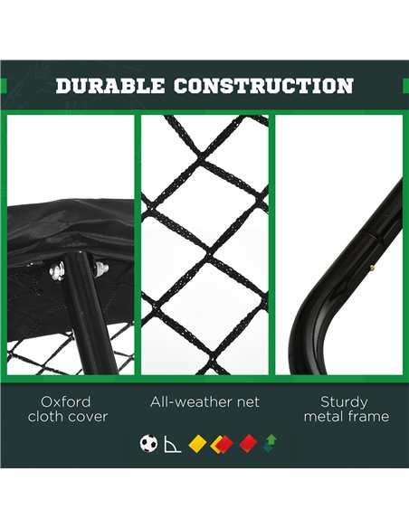 SPORTNOW Football Training Rebounder Net, 5 Adjustable Angles, Foldable Kickback Target Goal for Indoor & Outdoor Play, Blue A62 - pic 89261 | FastDaddyshop