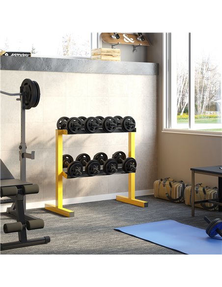 SPORTNOW Dumbbell Rack Stand, 2-Tier Weight Storage Organizer, Stable Dumbbell Holder for Home Gym A91-271V00YL - pic 89265 | FastDaddyshop