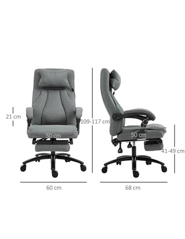 Vinsetto Office Chair 2-Point Removable Vibration Massage Pillow Executive Ergonomic USB Power Adjustable Height Swivel