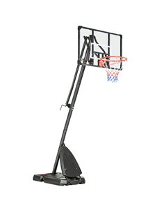 SPORTNOW Height Adjustable Basketball Hoop and Stand with Sturdy Backboard and Weighted Base, Portable on Wheels, 2.4-2.9m A61-0