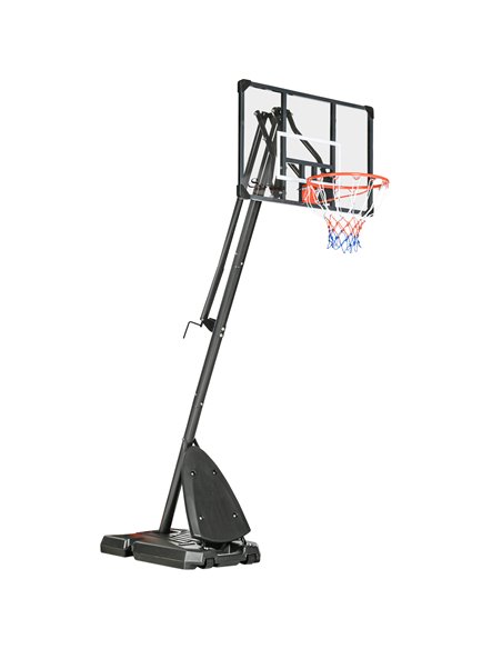 SPORTNOW Height Adjustable Basketball Hoop and Stand with Sturdy Backboard and Weighted Base, Portable on Wheels, 2.4-2.9m A61-0 - pic 89273 | FastDaddyshop