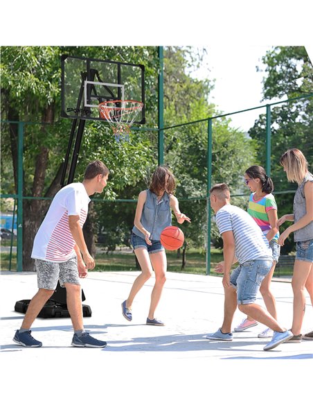 SPORTNOW Height Adjustable Basketball Hoop and Stand with Sturdy Backboard and Weighted Base, Portable on Wheels, 2.4-2.9m A61-0 - pic 89274 | FastDaddyshop