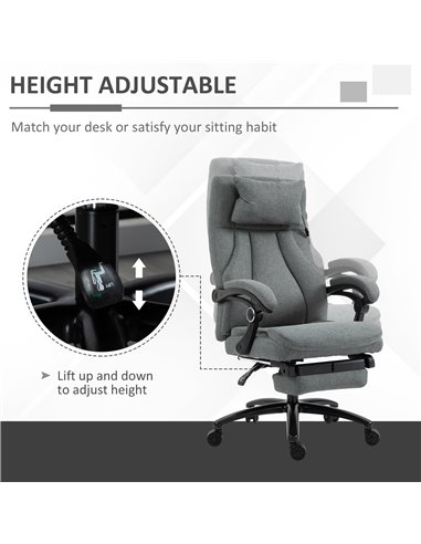 Vinsetto Office Chair 2-Point Removable Vibration Massage Pillow Executive Ergonomic USB Power Adjustable Height Swivel