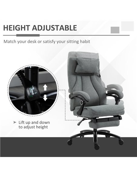 Vinsetto Office Chair 2-Point Removable Vibration Massage Pillow Executive Ergonomic USB Power Adjustable Height Swivel - pic 8928 | FastDaddyshop
