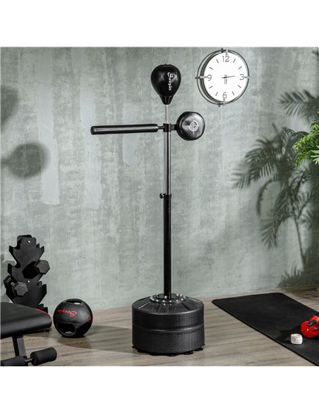 SPORTNOW Free Standing Speed Bag, Height Adjustable Boxing Punching Bag with Stand, Reflex Bar, Punching Pad and Suction Cup Bas - pic 89283 | FastDaddyshop