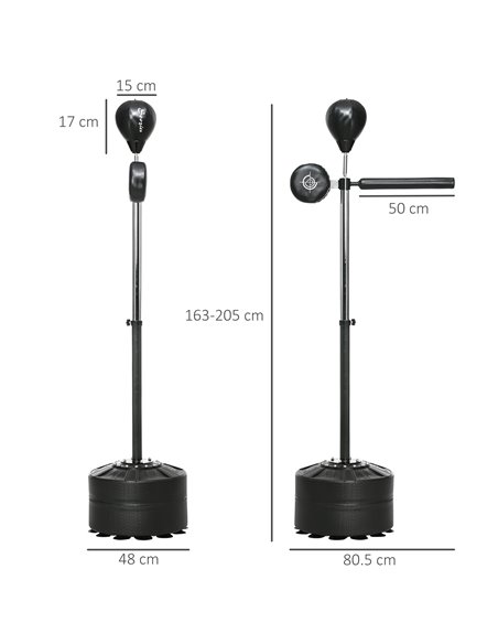 SPORTNOW Free Standing Speed Bag, Height Adjustable Boxing Punching Bag with Stand, Reflex Bar, Punching Pad and Suction Cup Bas - pic 89284 | FastDaddyshop