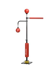 SPORTNOW 140-205cm Inflatable Punch Bag w/ Reaction Bar Challenge, Freestanding Punching Bag Training Equipment w/ Suction Cups 