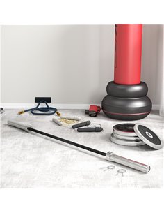 SPORTNOW Olympic Barbell: Home Gym Essential with Spring Collars, 210cm, 2"/5cm Plate Compatible A91-285V01BK 2