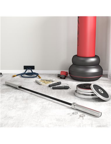 SPORTNOW Olympic Barbell: Home Gym Essential with Spring Collars, 210cm, 2"/5cm Plate Compatible A91-285V01BK