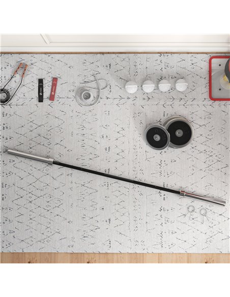 SPORTNOW Olympic Barbell: Home Gym Essential with Spring Collars, 210cm, 2"/5cm Plate Compatible A91-285V01BK - pic 89306 | FastDaddyshop