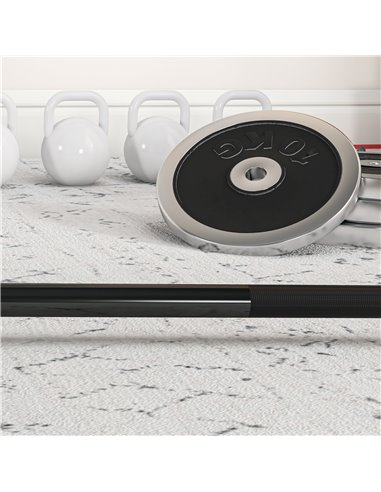 SPORTNOW Olympic Barbell: Home Gym Essential with Spring Collars, 210cm, 2"/5cm Plate Compatible A91-285V01BK