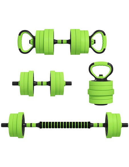 SPORTNOW 4-in-1 Adjustable Weight Dumbbells Set, Used as Barbell, Kettlebell, Push up Stand, Free Weights Set for Home Gym Train - pic 89309 | FastDaddyshop