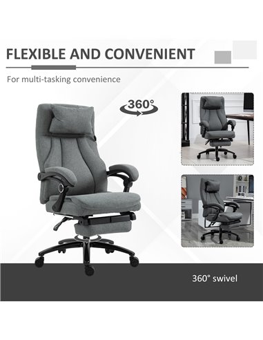 Vinsetto Office Chair 2-Point Removable Vibration Massage Pillow Executive Ergonomic USB Power Adjustable Height Swivel