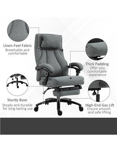 Vinsetto Office Chair 2-Point Removable Vibration Massage Pillow Executive Ergonomic USB Power Adjustable Height Swivel