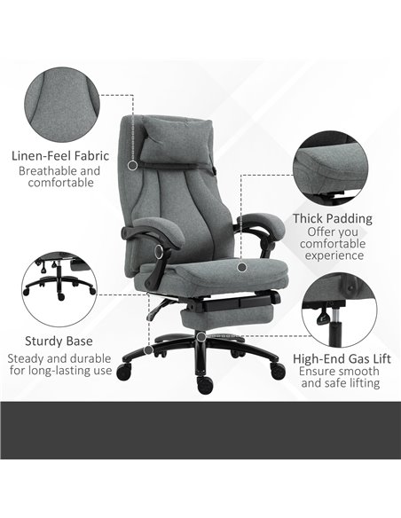 Vinsetto Office Chair 2-Point Removable Vibration Massage Pillow Executive Ergonomic USB Power Adjustable Height Swivel - pic 8932 | FastDaddyshop