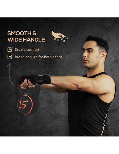 SPORTNOW Kettlebell Set with Storage Rack, 3-Piece Weights for Strength Training, Home Gym, 5lbs, 10lbs, 15lbs A91-282V00BK