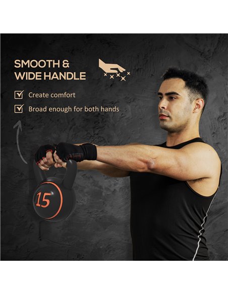 SPORTNOW Kettlebell Set with Storage Rack, 3-Piece Weights for Strength Training, Home Gym, 5lbs, 10lbs, 15lbs A91-282V00BK - pic 89322 | FastDaddyshop