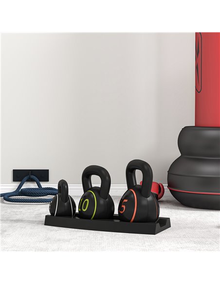 SPORTNOW Kettlebell Set with Storage Rack, 3-Piece Weights for Strength Training, Home Gym, 5lbs, 10lbs, 15lbs A91-282V00BK - pic 89324 | FastDaddyshop
