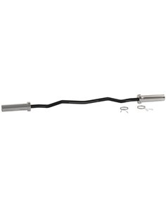 SPORTNOW Olympic EZ Curl Bar, Barbell Bar for 2"/5cm Weight Plates with Spring Clips, Home Gym Weight Lifting Bar, 120cm A91-284