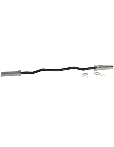 SPORTNOW Olympic EZ Curl Bar, Barbell Bar for 2"/5cm Weight Plates with Spring Clips, Home Gym Weight Lifting Bar, 120cm A91-284 - pic 89327 | FastDaddyshop