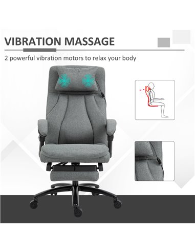 Vinsetto Office Chair 2-Point Removable Vibration Massage Pillow Executive Ergonomic USB Power Adjustable Height Swivel
