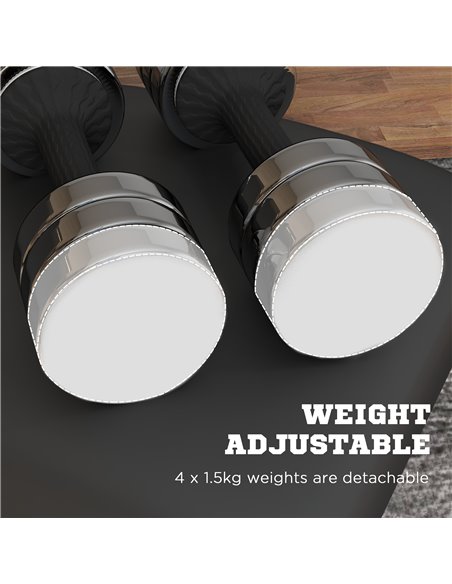 SPORTNOW Adjustable Dumbbells Weights Set with Storage Box, 10kg x 2 A91-278V00BK - pic 89349 | FastDaddyshop