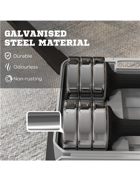 SPORTNOW Adjustable Dumbbells Weights Set with Storage Box, 10kg x 2 A91-278V00BK - pic 89350 | FastDaddyshop