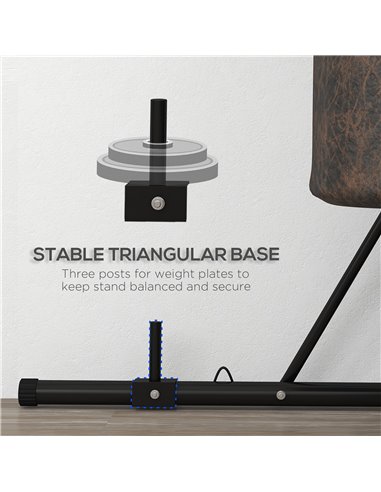 SPORTNOW Foldable Punch Bag Stand for Heavy Bag, Speed Bag, Freestanding and Adjustable - Black A91-300V00BK