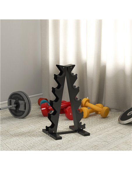 SPORTNOW Five-Tier Dumbbell Storage Rack, for Home Gym Exercise - Black A91-289V00BK - pic 89364 | FastDaddyshop