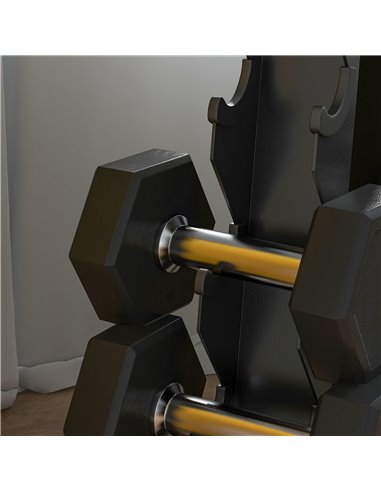 SPORTNOW Five-Tier Dumbbell Storage Rack, for Home Gym Exercise - Black A91-289V00BK