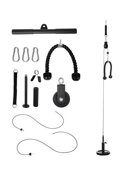 SPORTNOW Cable Machine Pulley System, Lat Pull Down System with DIY Loading Weight for Home Gym Biceps Tricep Arm Shoulder Back  - pic 89381 | FastDaddyshop