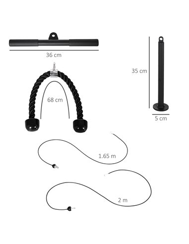 SPORTNOW Cable Machine Pulley System, Lat Pull Down System with DIY Loading Weight for Home Gym Biceps Tricep Arm Shoulder Back 